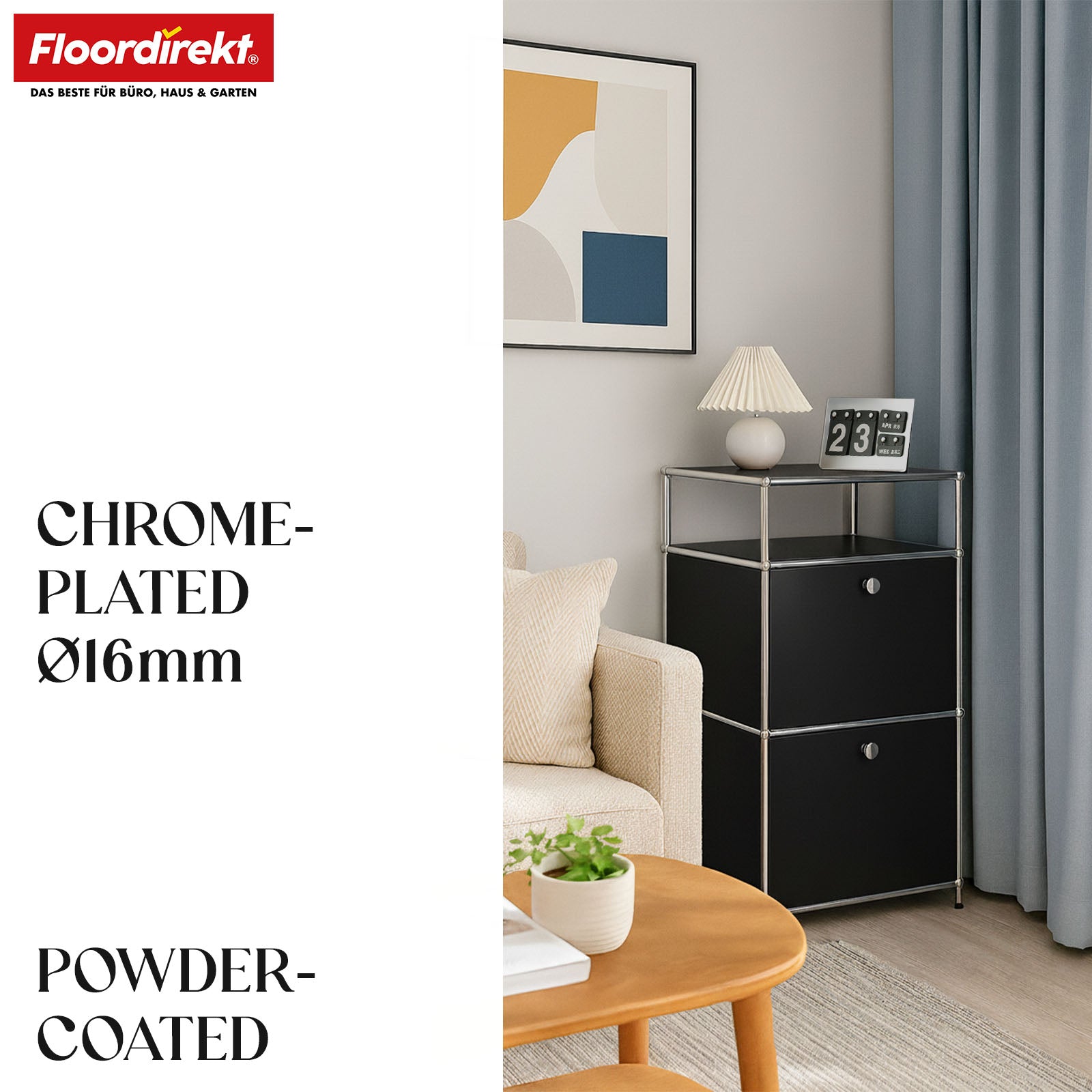 Metallreol | Concept Epure MK-120 | Opbevaringsreol med aflåselige rum, åbent rum og hylde | Fås i flere farver