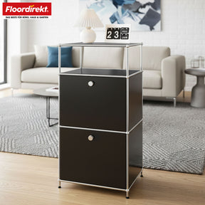 Metallreol | Concept Epure MK-120 | Opbevaringsreol med aflåselige rum, åbent rum og hylde | Fås i flere farver