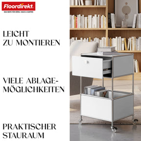 Metallreol | Concept Epure MK-145 | 3-etagers rullecontainer med skuffe og hylder | Fås i flere farver