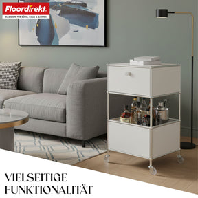 Metallreol | Concept Epure MK-145 | 3-etagers rullecontainer med skuffe og hylder | Fås i flere farver