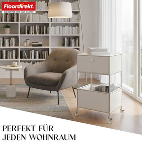 Metallreol | Concept Epure MK-145 | 3-etagers rullecontainer med skuffe og hylder | Fås i flere farver