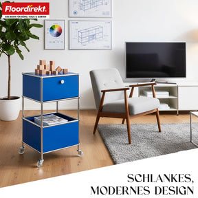 Metallreol | Concept Epure MK-145 | 3-etagers rullecontainer med skuffe og hylder | Fås i flere farver