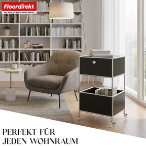 Metallreol | Concept Epure MK-145 | 3-etagers rullecontainer med skuffe og hylder | Fås i flere farver