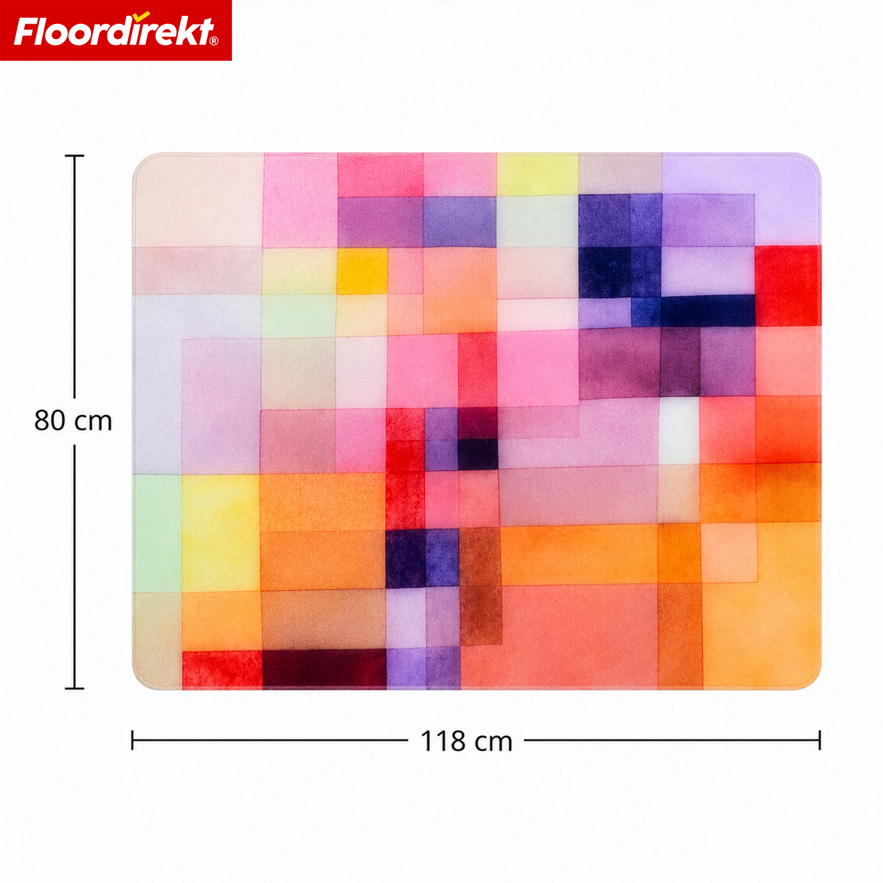 Design gulvbeskyttelsesmåtte | Robust kontorstolsunderlag i special-PVC til kontor & hjemmekontor | 80 x 118 cm