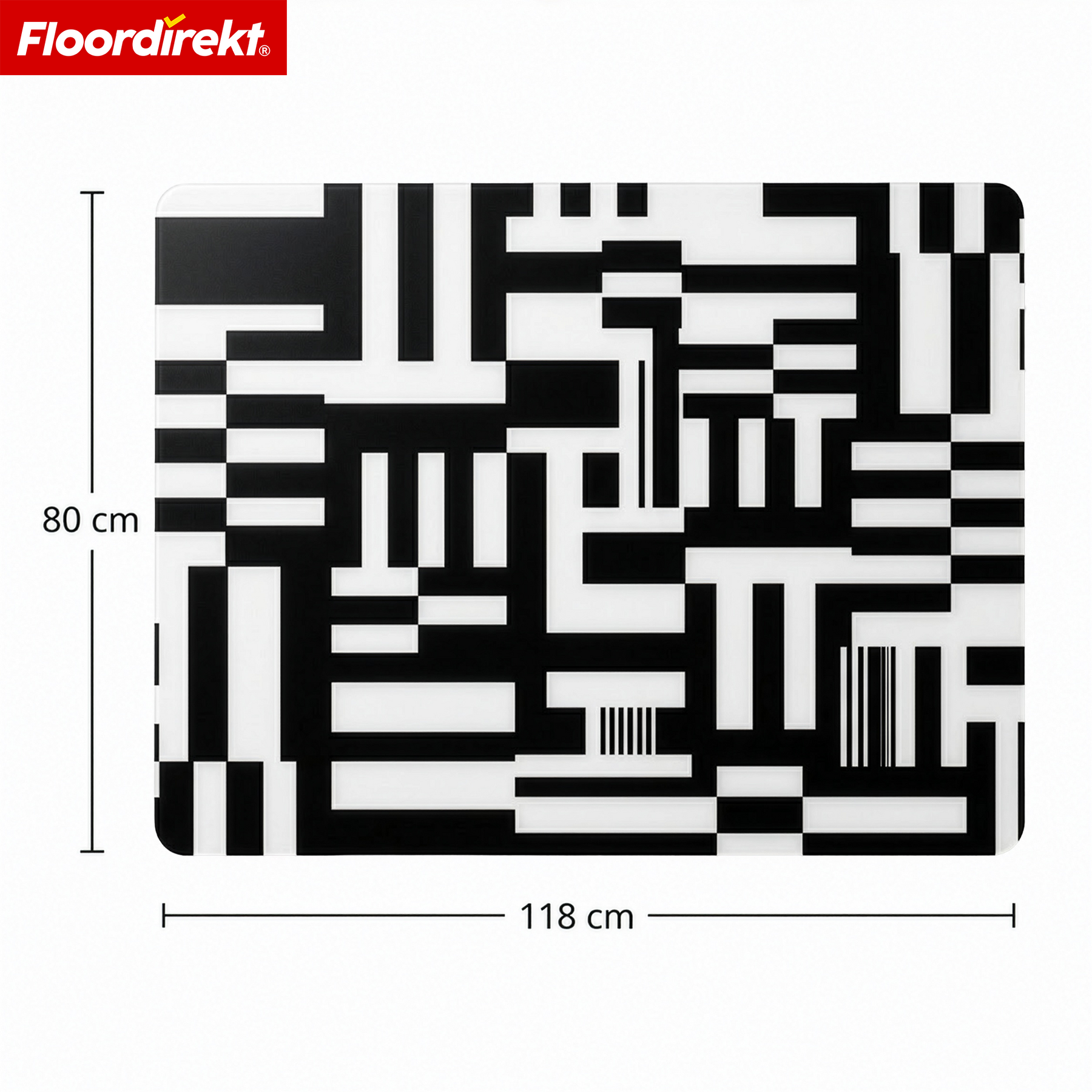 Design gulvbeskyttelsesmåtte | Robust kontorstolsunderlag i special-PVC til kontor & hjemmekontor | 80 x 118 cm