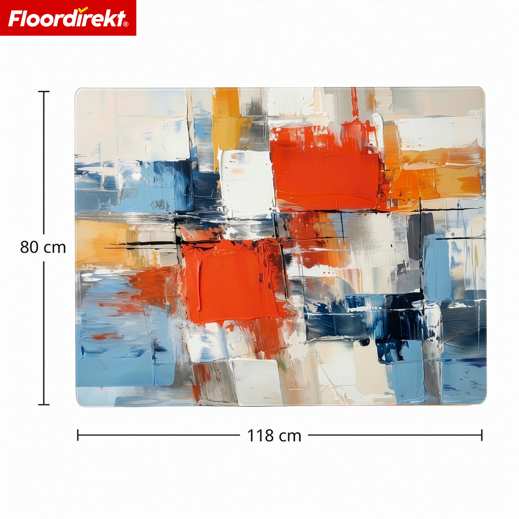Design gulvbeskyttelsesmåtte | Robust kontorstolsunderlag i special-PVC til kontor & hjemmekontor | 80 x 118 cm