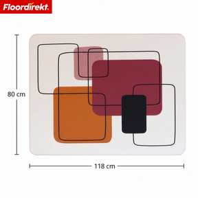 Design gulvbeskyttelsesmåtte | Robust kontorstolsunderlag i special-PVC til kontor & hjemmekontor | 80 x 118 cm