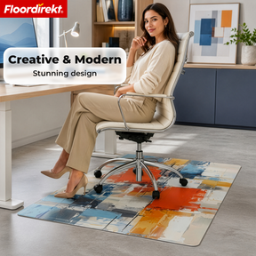 Design gulvbeskyttelsesmåtte | Robust kontorstolsunderlag i special-PVC til kontor & hjemmekontor | 80 x 118 cm