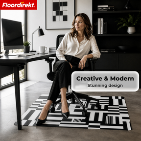 Design gulvbeskyttelsesmåtte | Robust kontorstolsunderlag i special-PVC til kontor & hjemmekontor | 80 x 118 cm