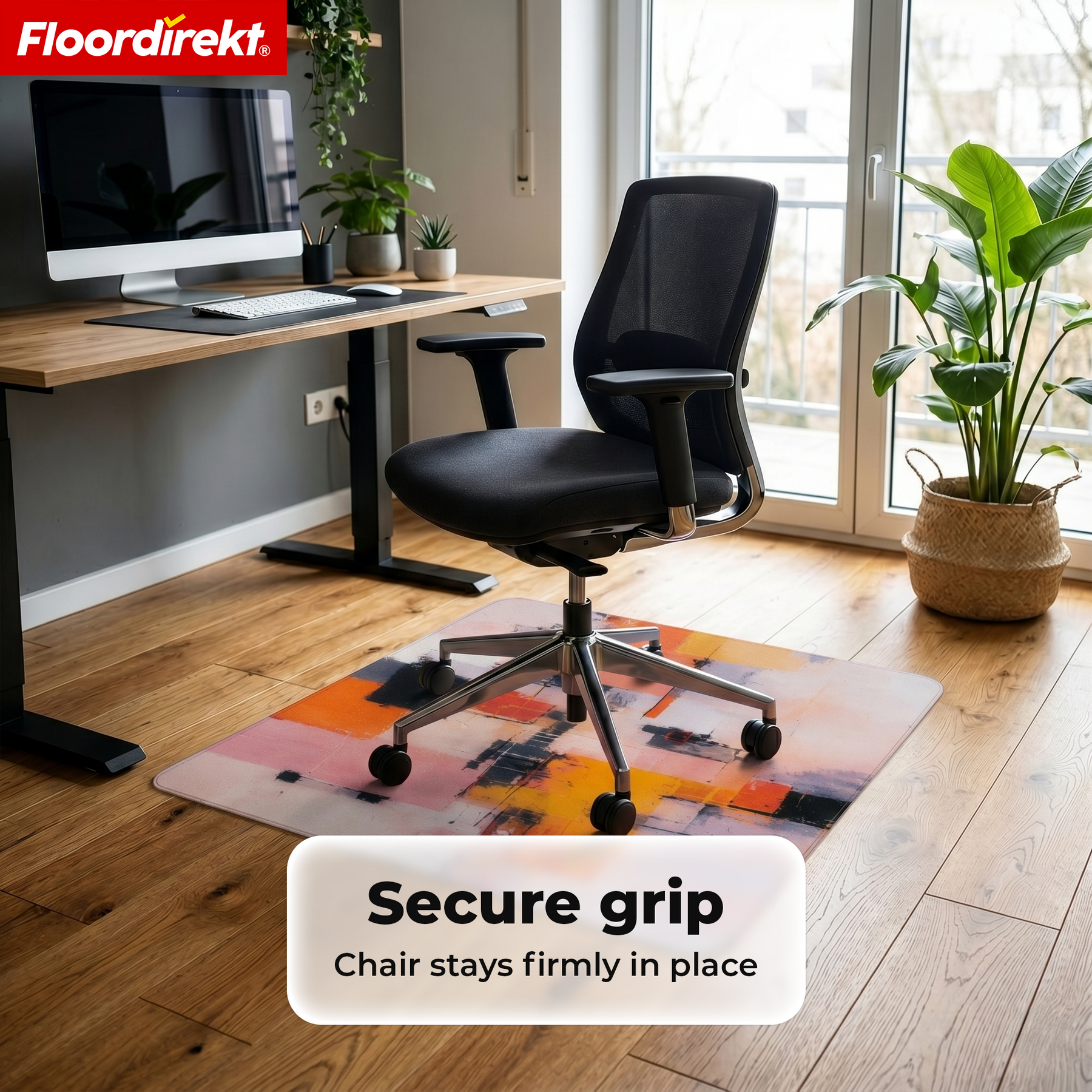 Design gulvbeskyttelsesmåtte | Robust kontorstolsunderlag i special-PVC til kontor & hjemmekontor | 80 x 118 cm