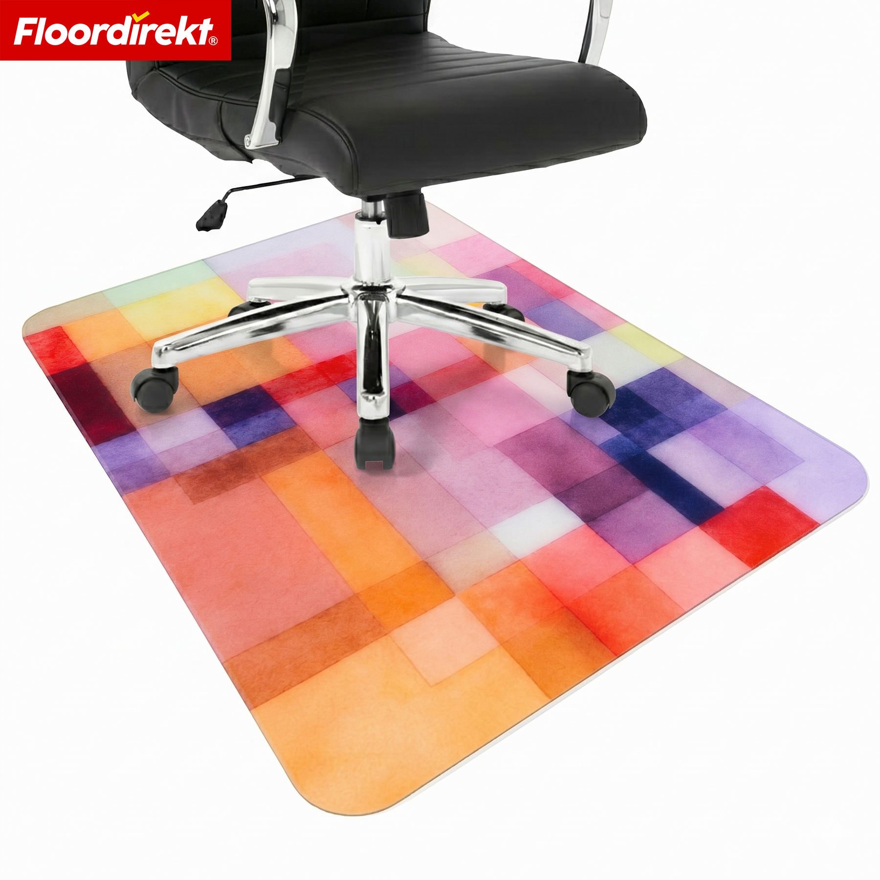 Design gulvbeskyttelsesmåtte | Robust kontorstolsunderlag i special-PVC til kontor & hjemmekontor | 80 x 118 cm