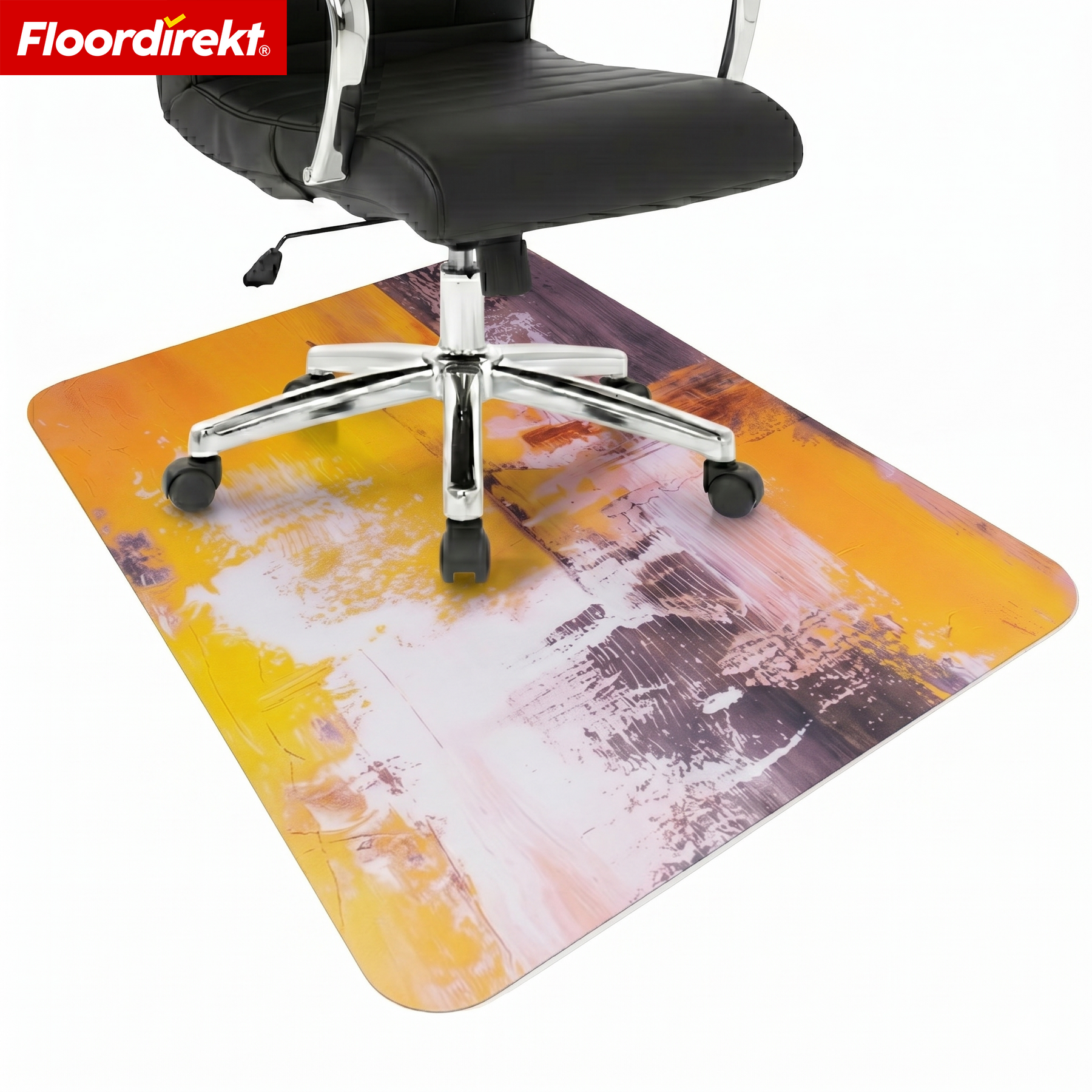 Design gulvbeskyttelsesmåtte | Robust kontorstolsunderlag i special-PVC til kontor & hjemmekontor | 80 x 118 cm
