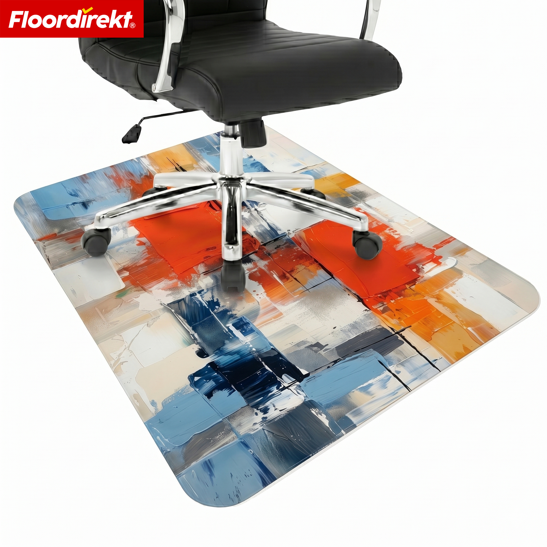 Design gulvbeskyttelsesmåtte | Robust kontorstolsunderlag i special-PVC til kontor & hjemmekontor | 80 x 118 cm