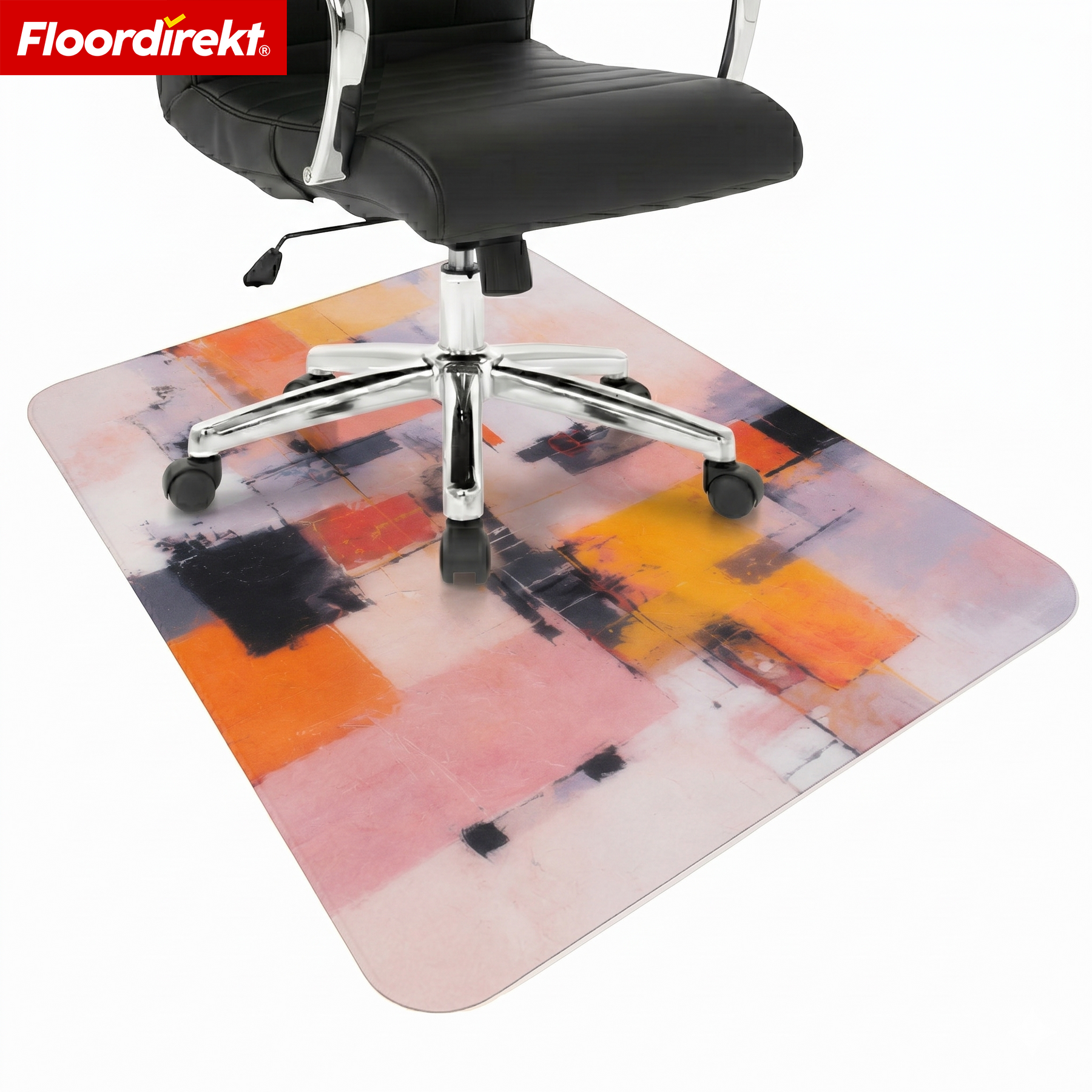 Design gulvbeskyttelsesmåtte | Robust kontorstolsunderlag i special-PVC til kontor & hjemmekontor | 80 x 118 cm