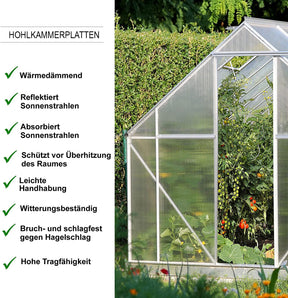 Dobbeltvægplade | 60,5 x 121 cm | Polycarbonat | Til drivhus & overdækning
