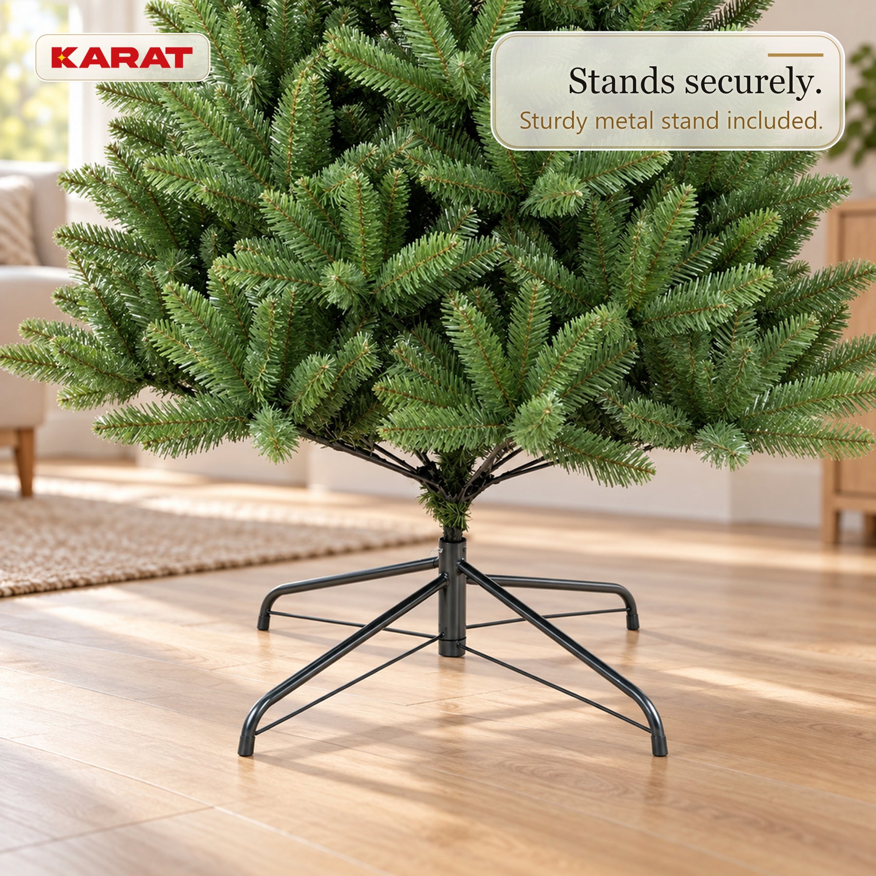 Kunstigt juletræ | Evergreen | Tæt granlook med metalfod | 150–240 cm