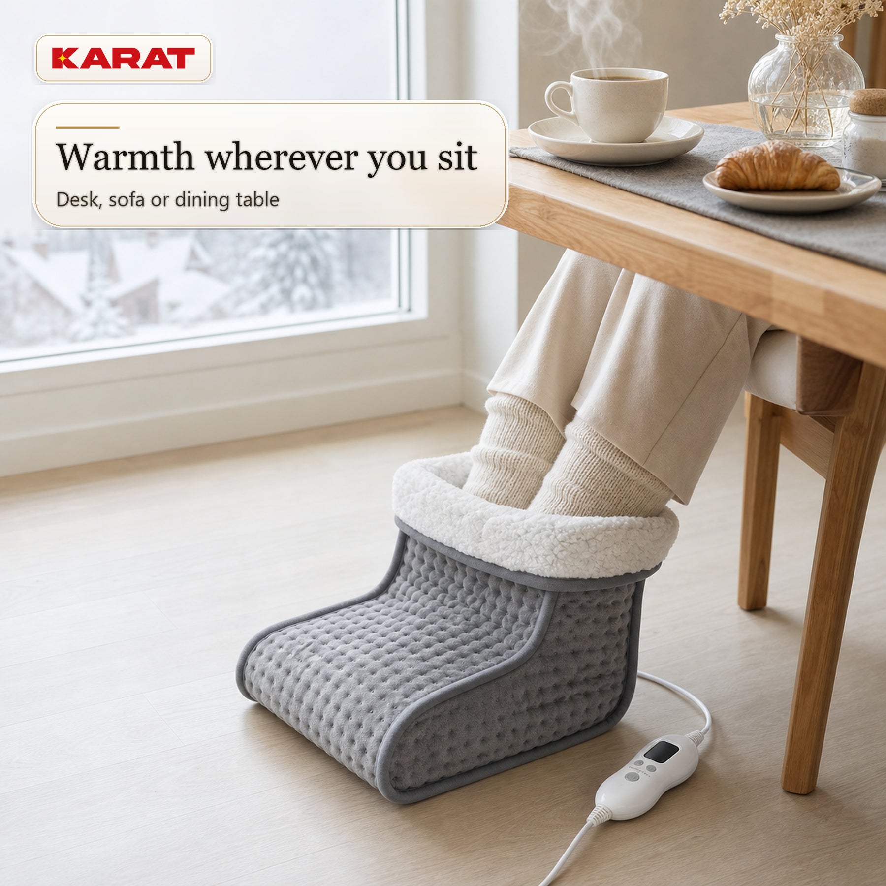 Elektrisk fodvarmer | Fjord | 6 varmetrin op til 55 °C, timer & Sherpa-for | 4 farver