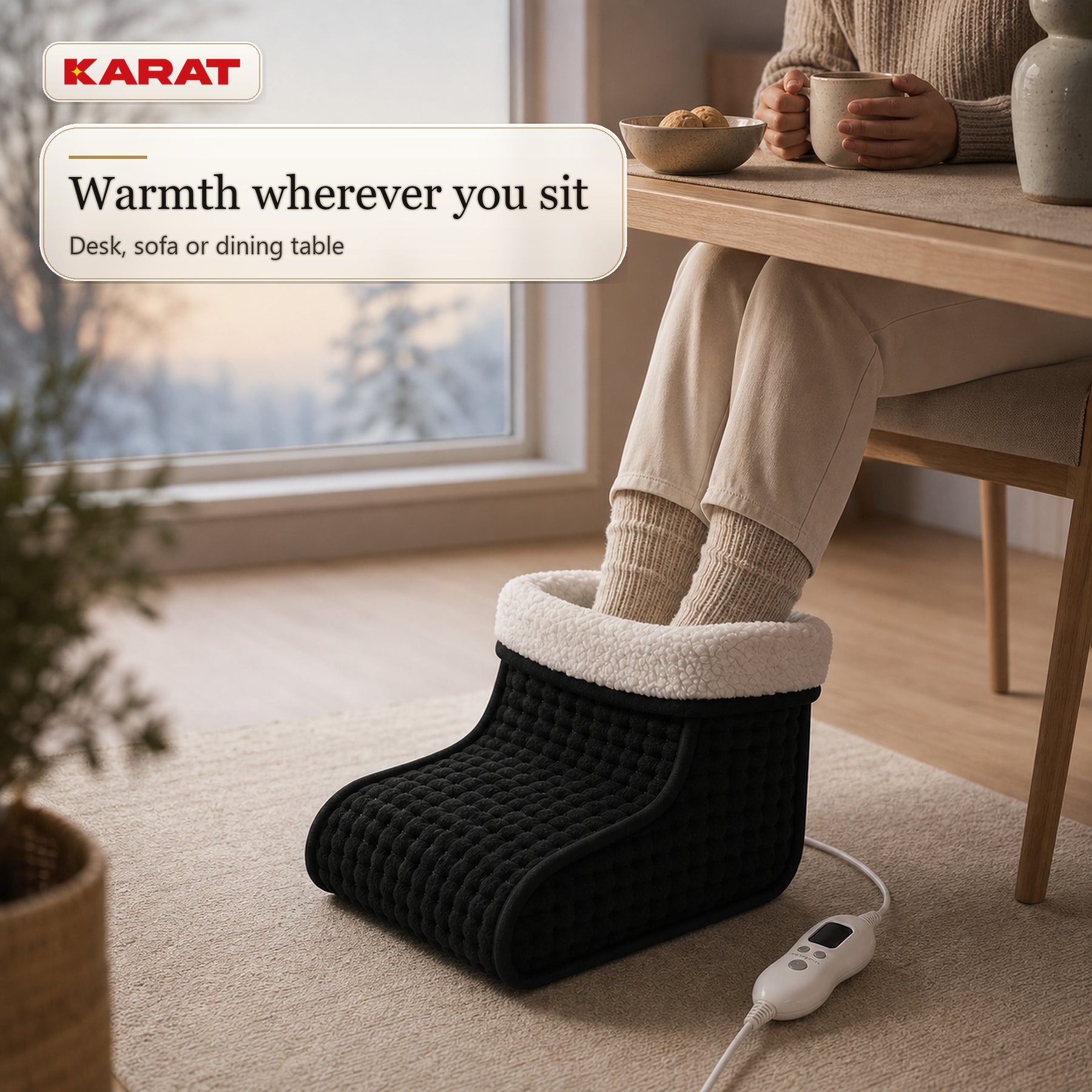 Elektrisk fodvarmer | Fjord | 6 varmetrin op til 55 °C, timer & Sherpa-for | 4 farver