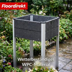 WPC-højbed | Salina | Antracit | Højbed på ben 60 x 50 x 90 cm | Vejrbestandigt & nemt at vedligeholde