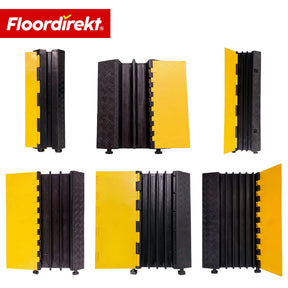 Kabelbro i gummi med PVC-klap | Kabelbeskyttelsesbro 1–5 kanaler, belastbar op til 20 t