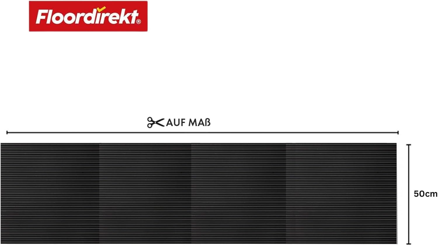 Kabelbeskyttelsesmåtte af gummi | Fin ribbet | Skridsikker, 3 mm tykkelse | Ideel kabelbro til arrangementer og events
