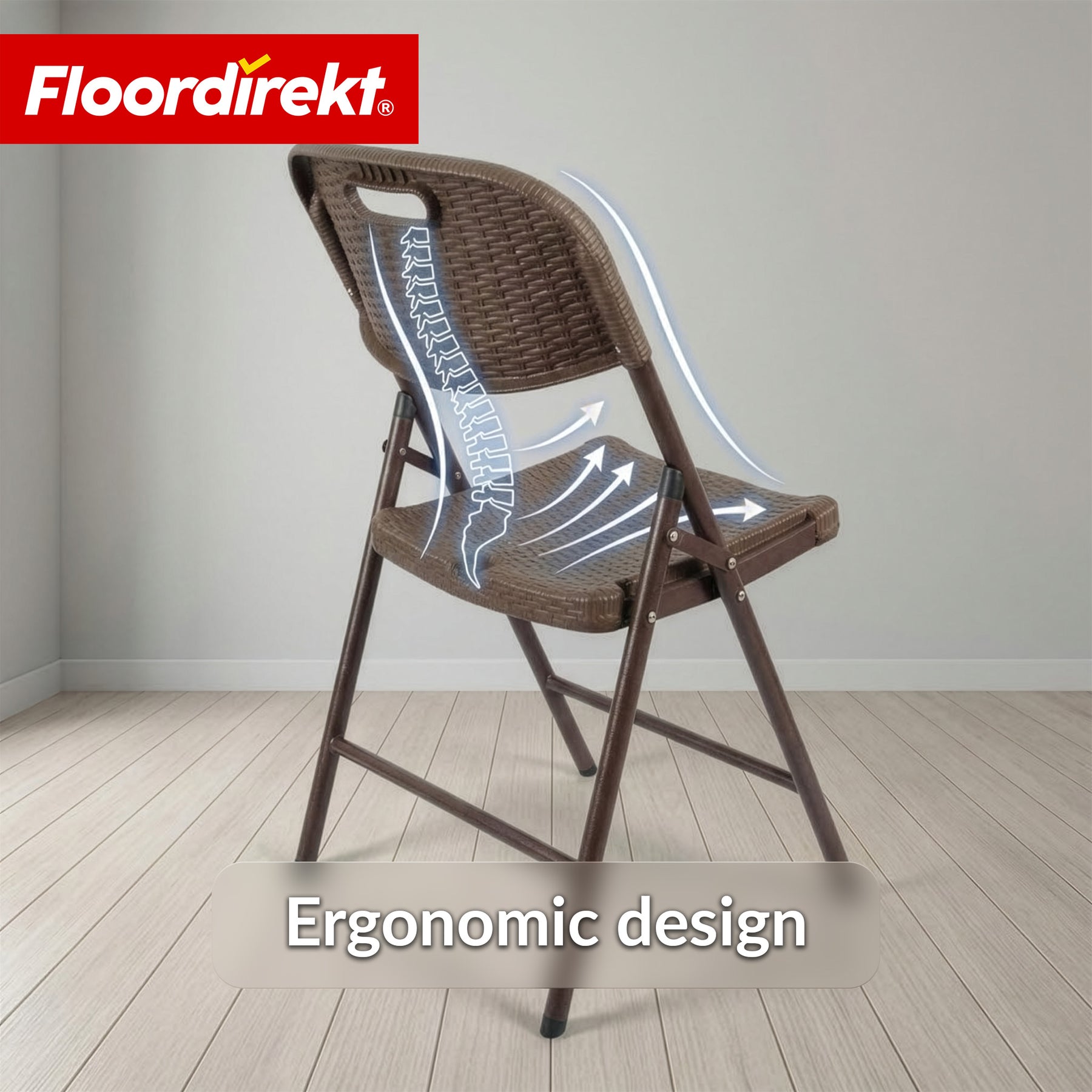 Klappestol 2-pak | Niigata | Brun klapbar havestol i rattanlook