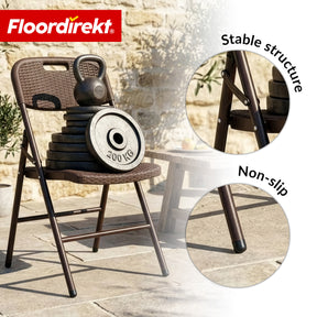 Klappestol 2-pak | Niigata | Brun klapbar havestol i rattanlook