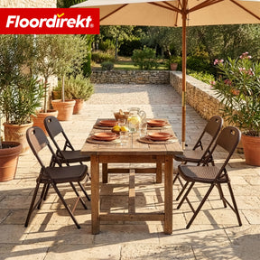 Klappestol 2-pak | Niigata | Brun klapbar havestol i rattanlook