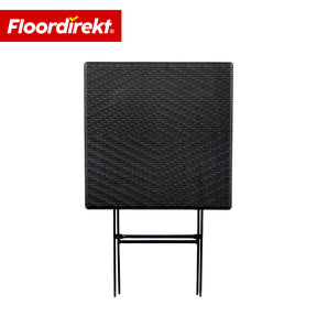 Klapbord | Kobe | Sort klapbart havebord i rattanlook | 60 × 60 cm