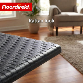 Klapbord | Kobe | Sort klapbart havebord i rattanlook | 60 × 60 cm