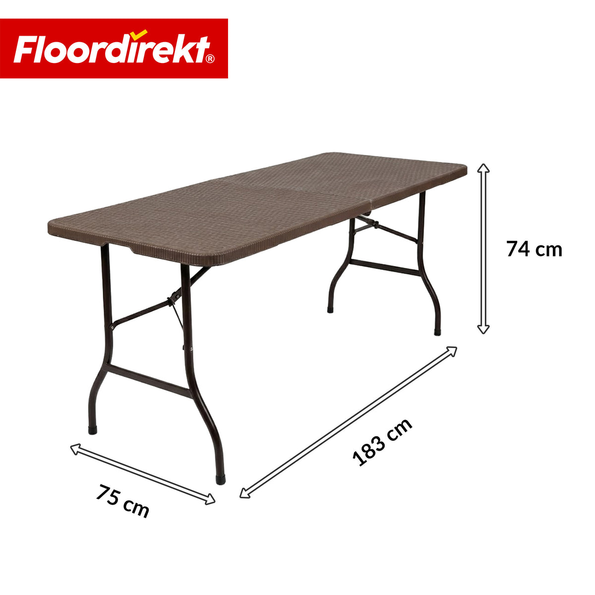 Havebord | Miyako | Vejrbestandigt klapbord 183×75 cm | Sammenklappeligt med bærehåndtag til have, terrasse & events