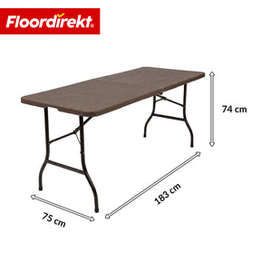 Havebord | Miyako | Vejrbestandigt klapbord 183×75 cm | Sammenklappeligt med bærehåndtag til have, terrasse & events