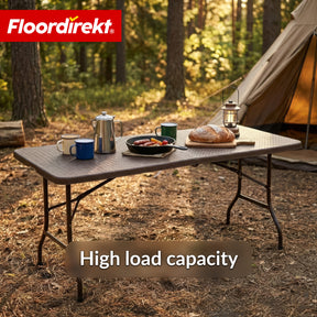 Havebord | Miyako | Vejrbestandigt klapbord 183×75 cm | Sammenklappeligt med bærehåndtag til have, terrasse & events