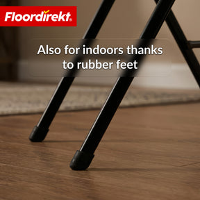 Klapbord | Toyama | Rundt, klapbart havebord i rattanlook, sort | Ø 60 cm