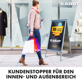 Kundestopper | DIN A1 & A2 | Dobbeltsidet gadeskilt, reklameskilt i aluminium