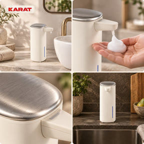 Automatisk skumsæbedispenser | Liora | Berøringsfri sæbedispenser med sensor, USB-C-batteri & rustfrit stål | 250 ml