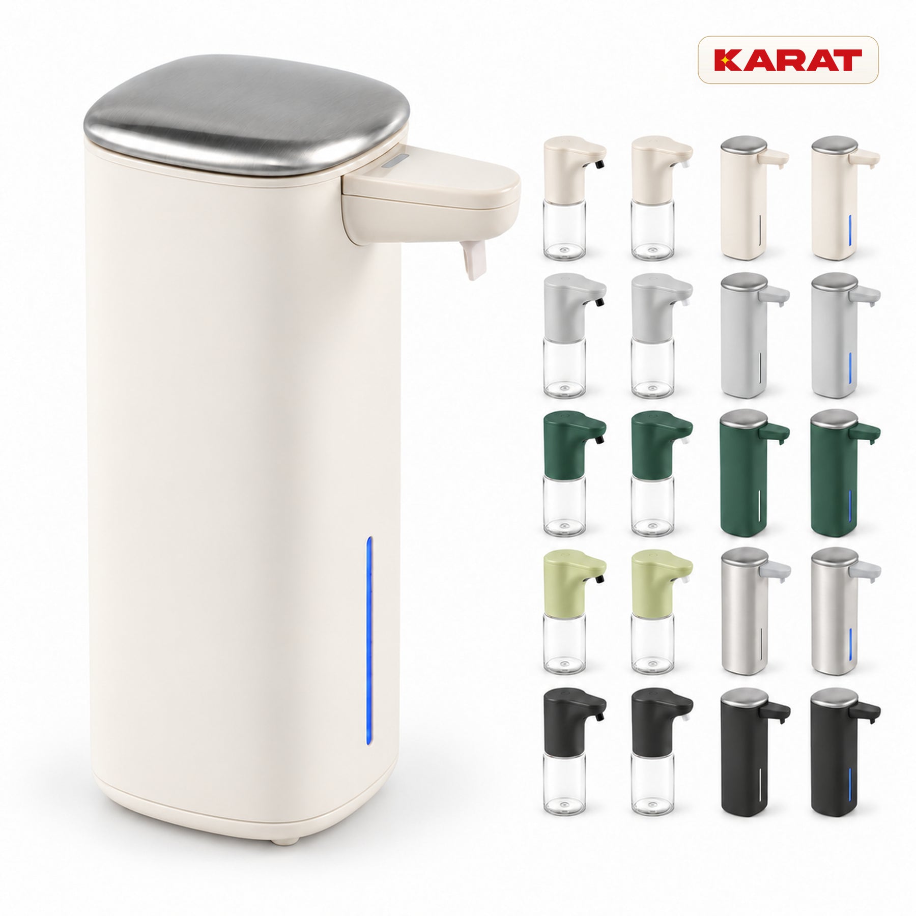 Automatisk skumsæbedispenser | Liora | Berøringsfri sæbedispenser med sensor, USB-C-batteri & rustfrit stål | 250 ml