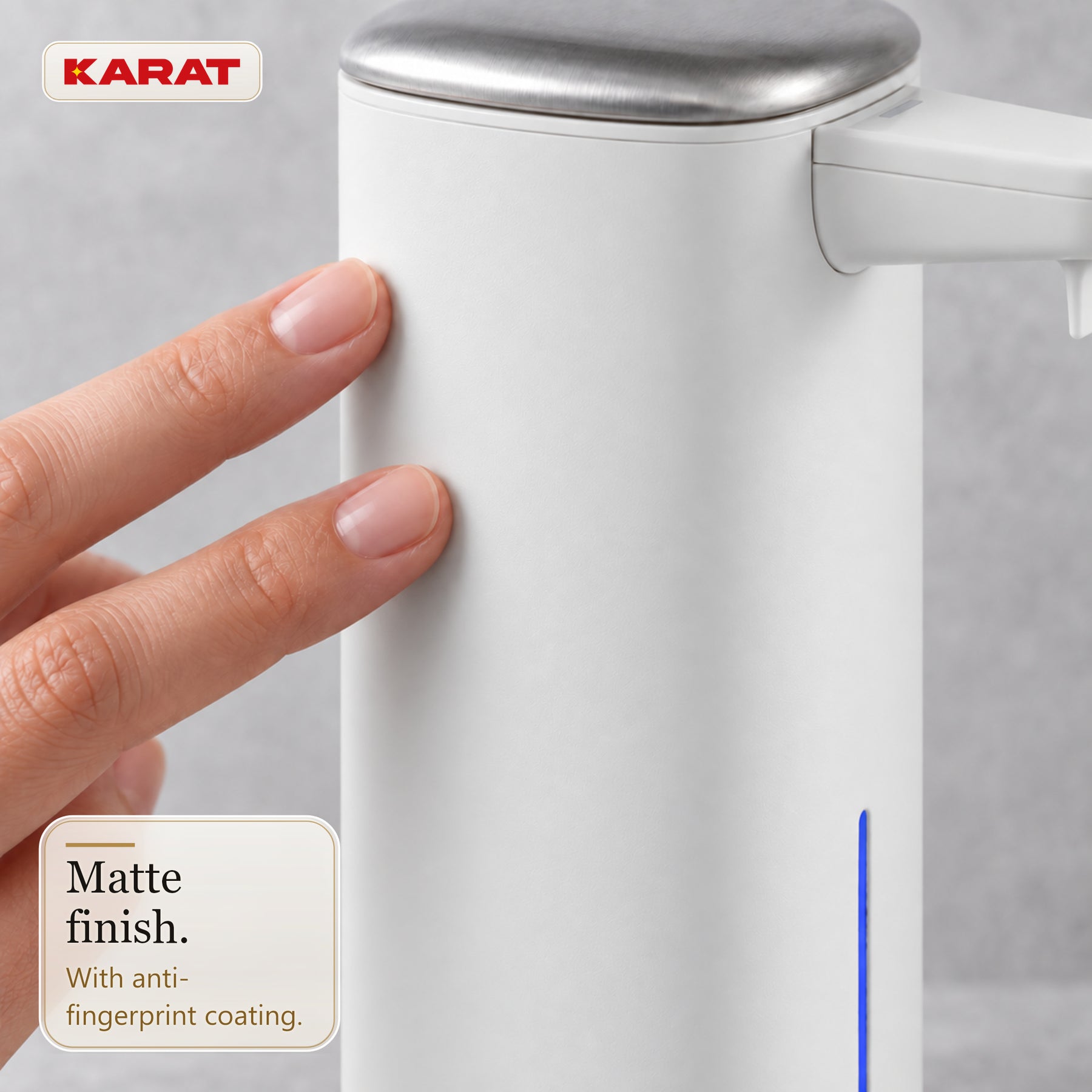 Automatisk skumsæbedispenser | Liora | Berøringsfri sæbedispenser med sensor, USB-C-batteri & rustfrit stål | 250 ml