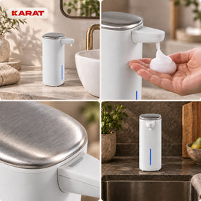 Automatisk skumsæbedispenser | Liora | Berøringsfri sæbedispenser med sensor, USB-C-batteri & rustfrit stål | 250 ml