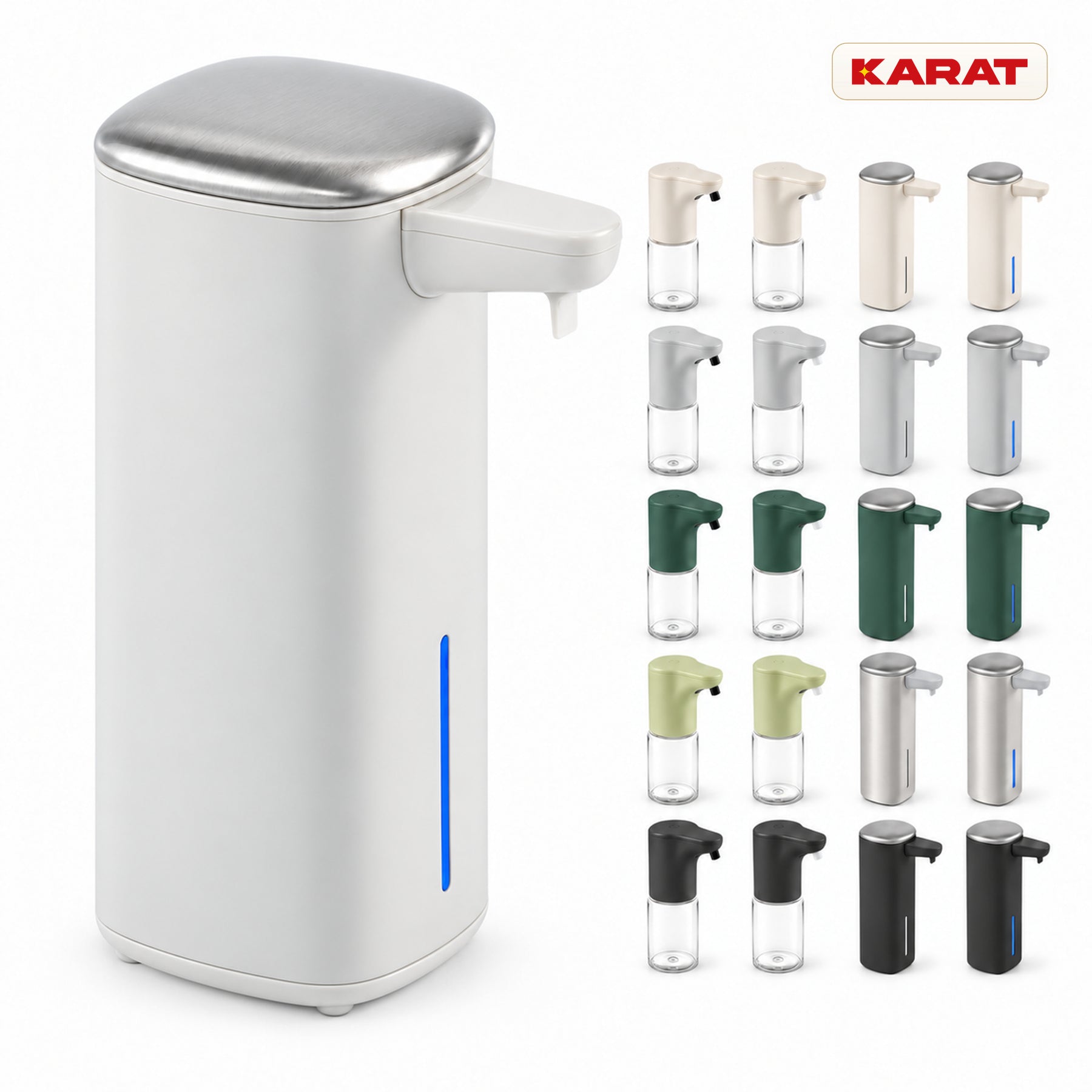 Automatisk skumsæbedispenser | Liora | Berøringsfri sæbedispenser med sensor, USB-C-batteri & rustfrit stål | 250 ml