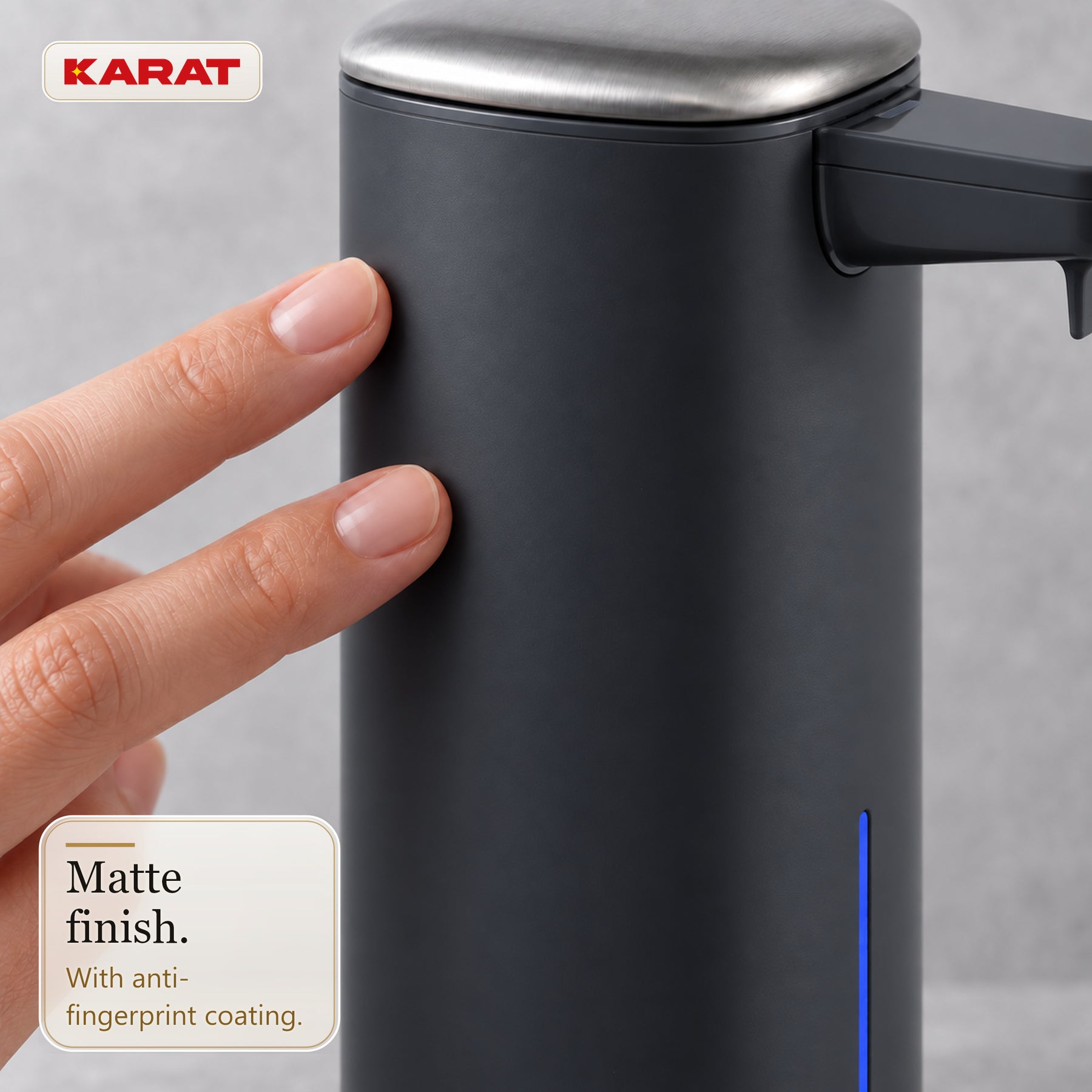 Automatisk skumsæbedispenser | Liora | Berøringsfri sæbedispenser med sensor, USB-C-batteri & rustfrit stål | 250 ml