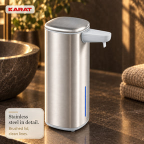 Automatisk skumsæbedispenser | Liora | Berøringsfri sæbedispenser med sensor, USB-C-batteri & rustfrit stål | 250 ml