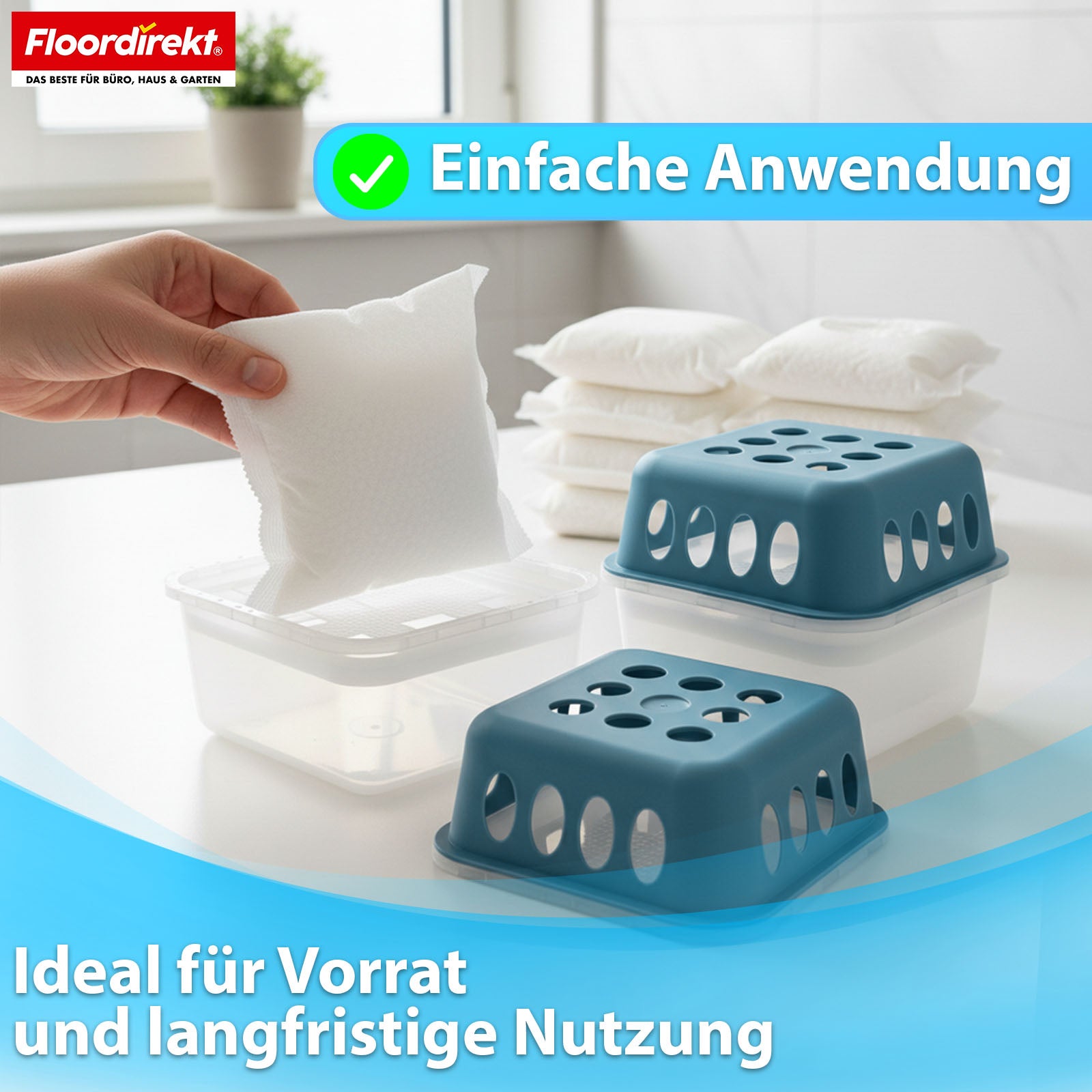 Luftfugter refillpakke, 12 stk. | Habo | Refillposer til rumfugter til kælder, badeværelse, stuer