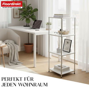 Metallreol | Concept Epure MK-005 | 4-etagers reol med åbne hylder | Fås i flere farver