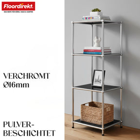 Metallreol | Concept Epure MK-005 | 4-etagers reol med åbne hylder | Fås i flere farver