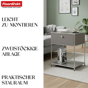 Metallreol | Concept Epure MK-139 | Side- og opbevaringsreol med skuffe og hylder | Fås i flere farver