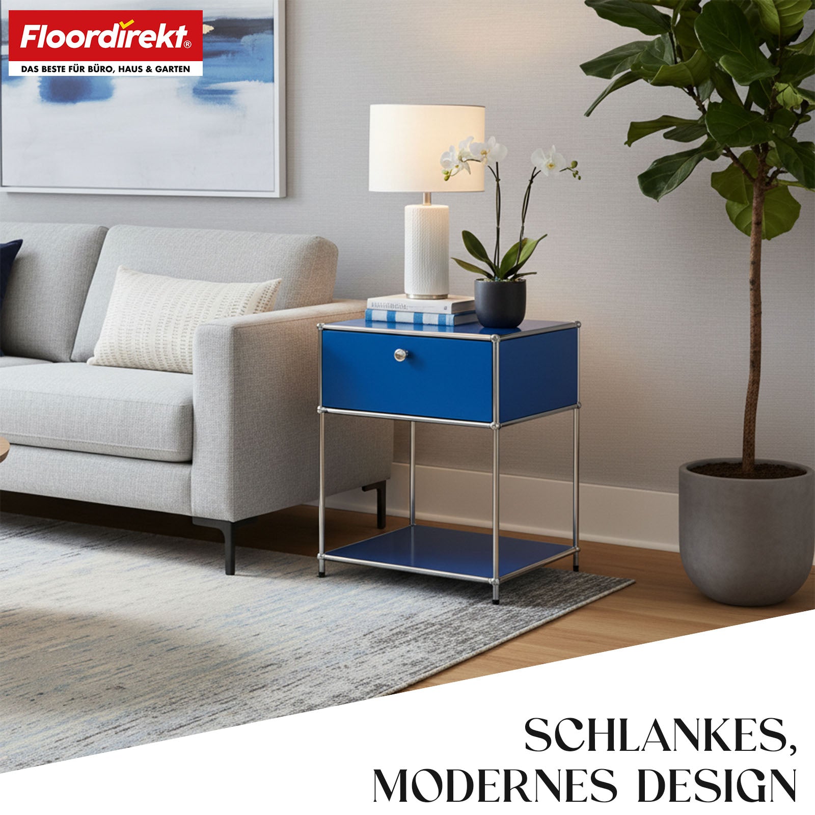 Metallreol | Concept Epure MK-139 | Side- og opbevaringsreol med skuffe og hylder | Fås i flere farver