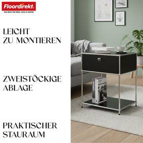 Metallreol | Concept Epure MK-139 | Side- og opbevaringsreol med skuffe og hylder | Fås i flere farver