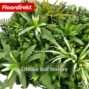 Plantevæg | Fire Sky | Naturtro, vedligeholdelsesfrit kunstplante-panel | Solbestandig & udvidelig med klik-system | 50 × 50 cm