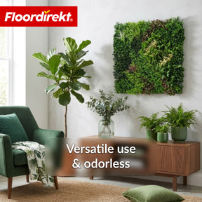 Plantevæg | Hera | Naturtro, vedligeholdelsesfrit kunstplante-panel | Solbestandig & udvidelig med klik-system | 100 × 100 cm